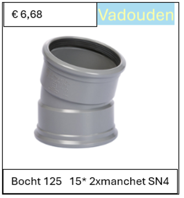 Bocht 125   15* 2xmanchet SN4