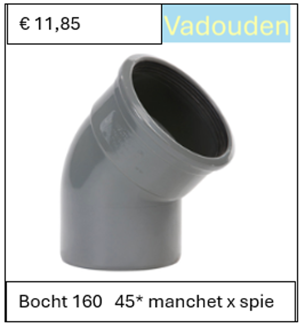 Bocht 160   45* manchet x spie