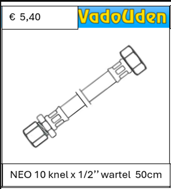 AANSLUITSLANG NEO 10 knel x 1/2'' wartel 50 cm