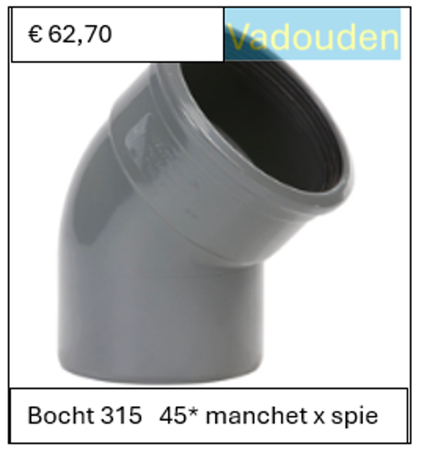 Bocht 315   45* manchet x spie