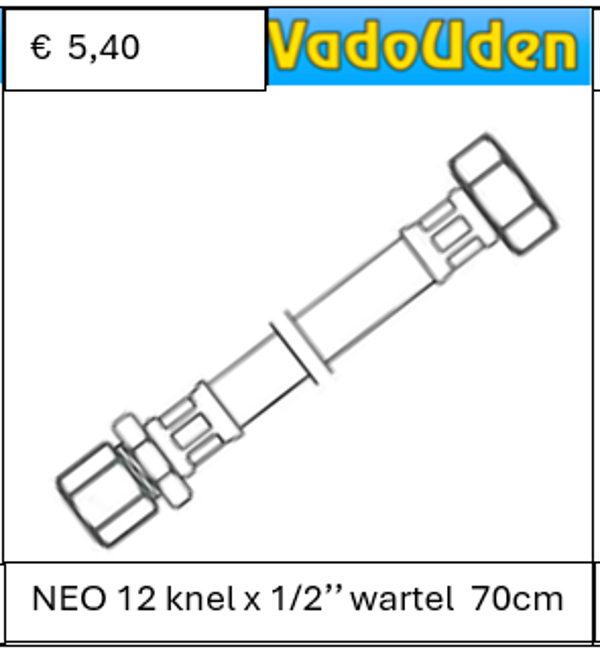 AANSLUITSLANG NEO 12 knel x 1/2'' wartel 70 cm