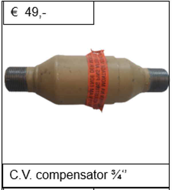 Leidingcompensator C.V. 3/4''