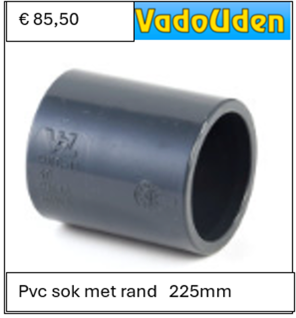 Pvc sok met rand   225mm 16 ATO
