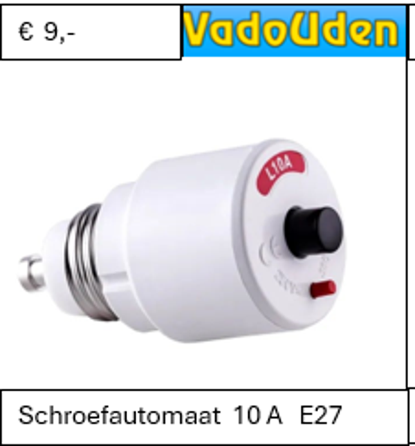 Schroefautomaat  10 A   E27