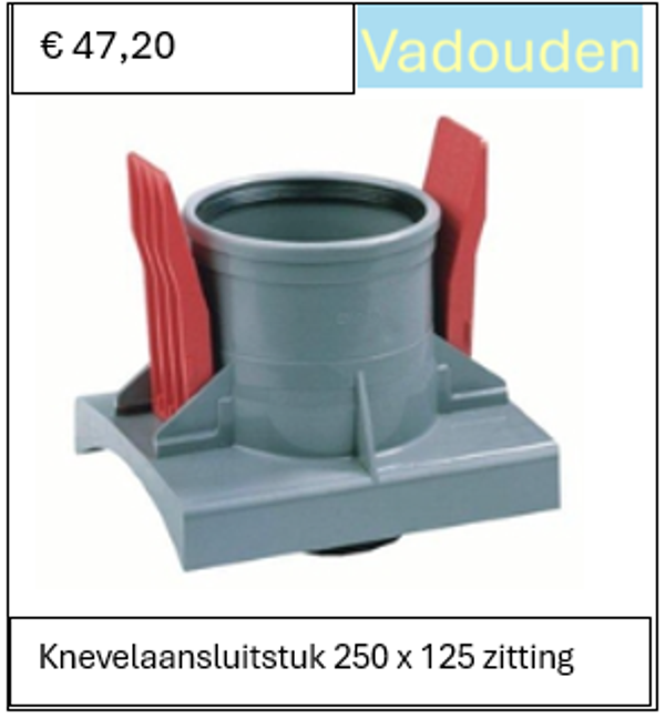 Knevelaansluitstuk 250 x 125 zitting