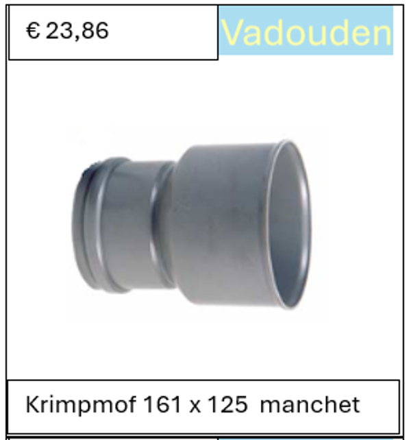 Krimpmof 161 x 125  manchet