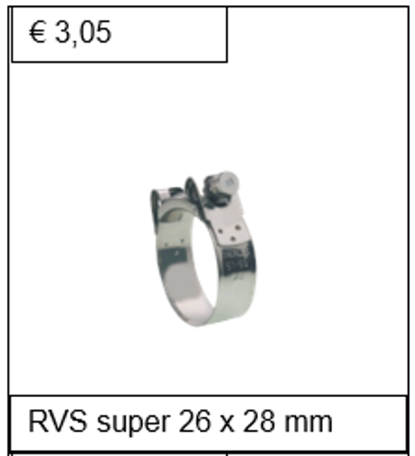 Breedband RVS W4 26 x 28 mm