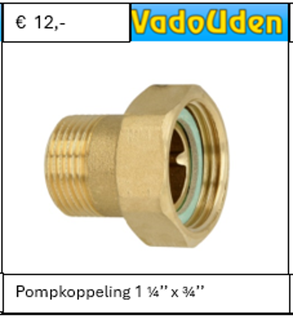 Pompkoppeling 1 ¼’’ x ¾’’
