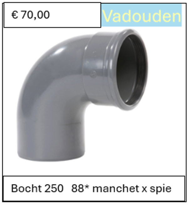 Bocht 250   88* manchet x spie