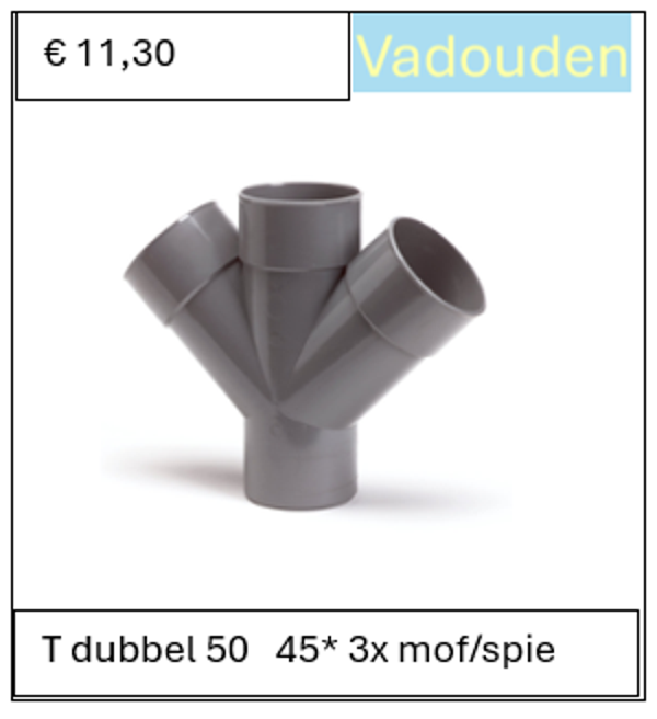 T dubbel 50   45* 3x mof/spie