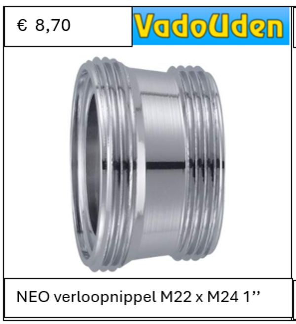 NEO verloopnippel M22 x M24 1''