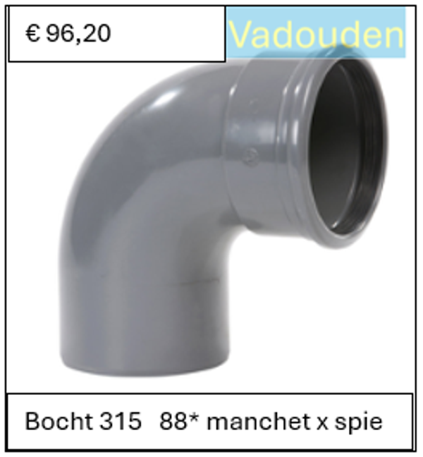 Bocht 315   88* manchet x spie