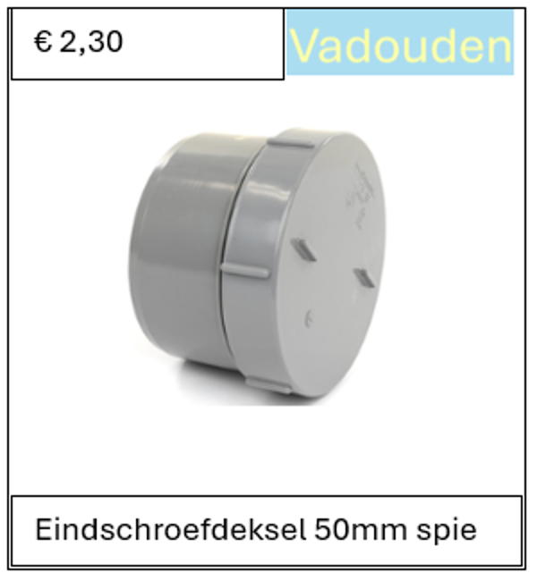 Eindschroefdeksel 50mm spie