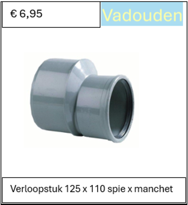 Verloopstuk 125 x 110 spie x manchet
