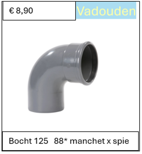 Bocht 125   88* manchet x spie