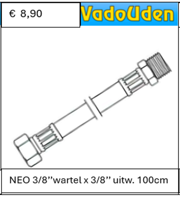 AANSLUITSLANG NEO 3/8'' wartel x 3/8'' uitw. 100 cm
