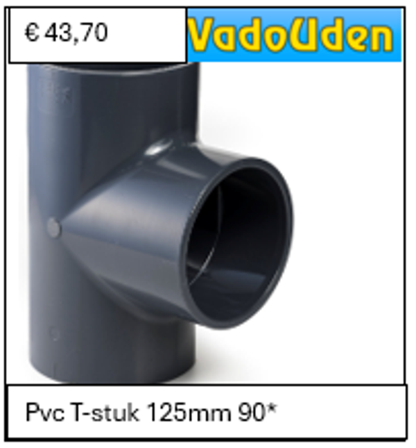 Pvc T-stuk 125mm 90* 16 ATO