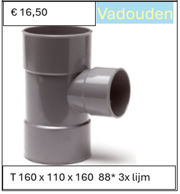 T 160 x 110 x 160  88* 3x lijm