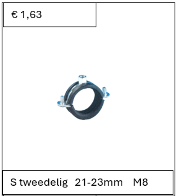 Super beugel met inlage 21-23 mm M8