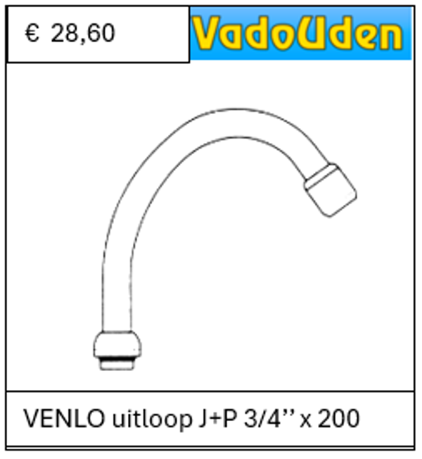 VENLO uitloop J+P 3/4’’ x 200