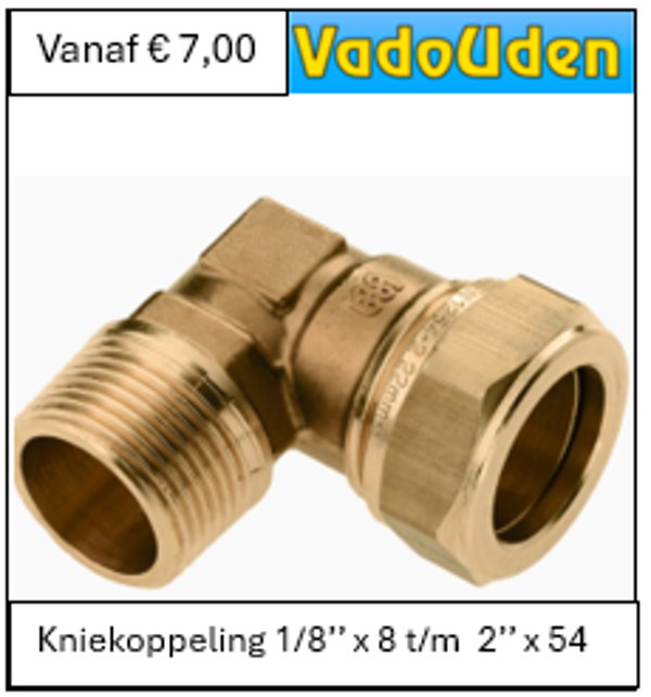 Kniekoppeling 1/8’’ x 8 t/m  2’’ x 54