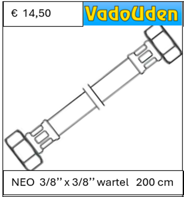 AANSLUITSLANG NEO 3/8'' x 3/8'' wartel 200 cm
