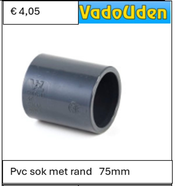 Pvc sok met rand   75mm 16 ATO