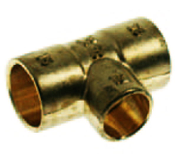 Messing soldeer t-stuk verlopend