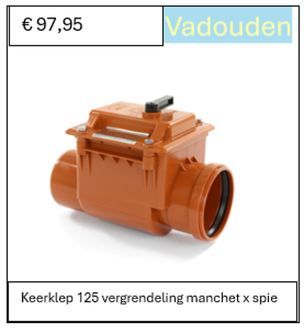 Keerklep 125 mm met vergrendeling manchet x spie