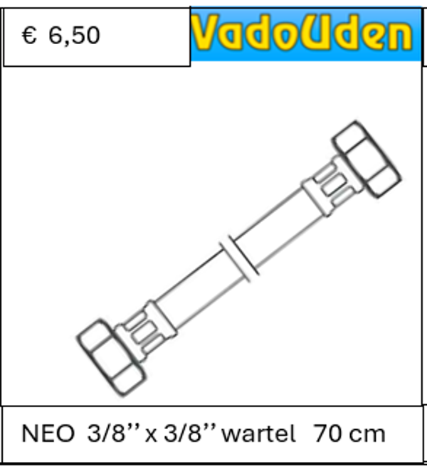 AANSLUITSLANG NEO 3/8'' x 3/8'' wartel 70 cm