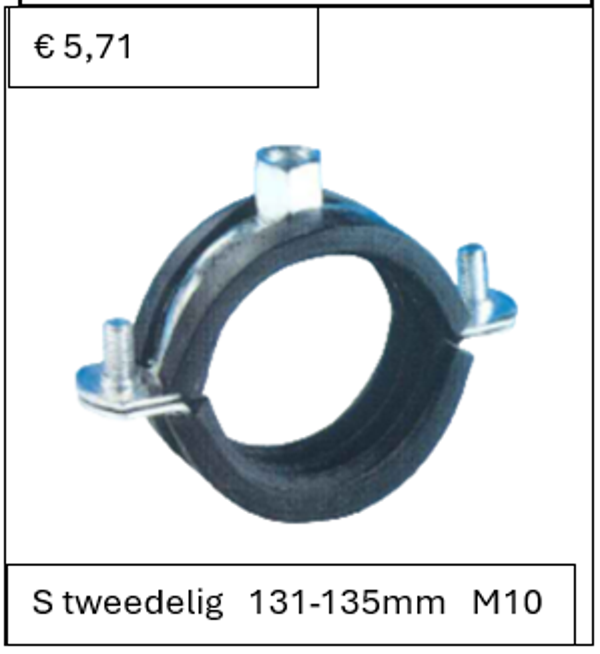 Super beugel met inlage 131-135 mm M10