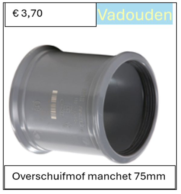 Overschuifmof manchet 75mm