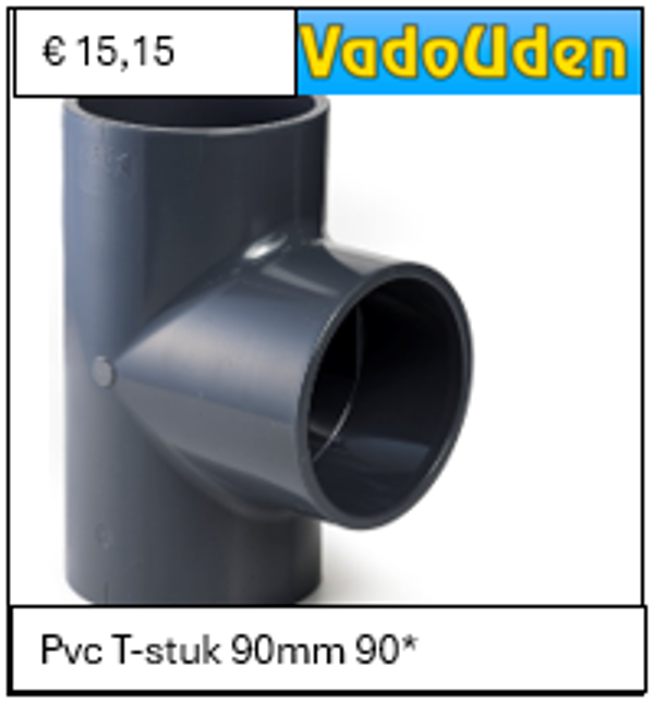 Pvc T-stuk 90mm 90* 16 ATO