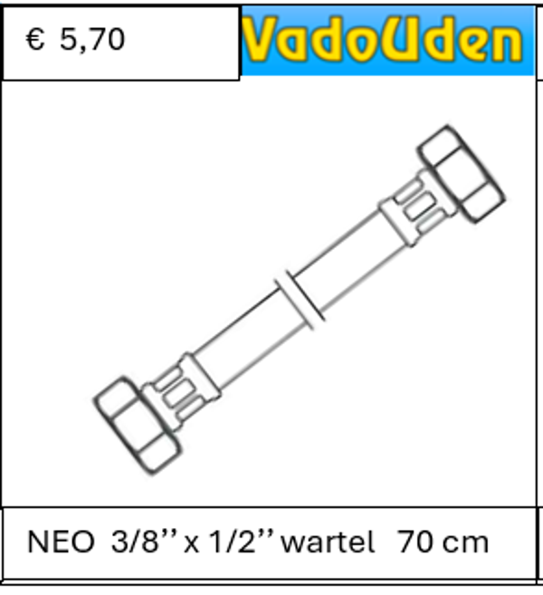 AANSLUITSLANG NEO  3/8'' x 1/2'' wartel 70 cm