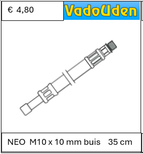 AANSLUITSLANG NEO M10 knel x 10 mm buis 35 cm