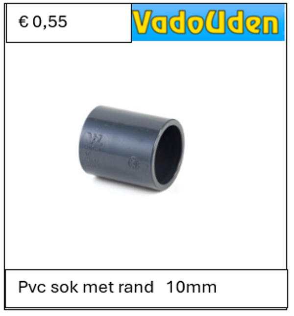 Pvc sok met rand   10mm