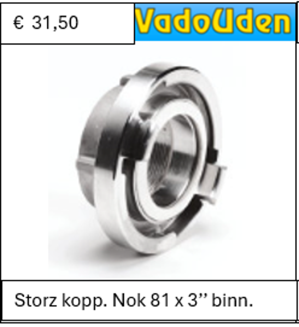 Storz kopp. Nok 81 x 3’’ binn.