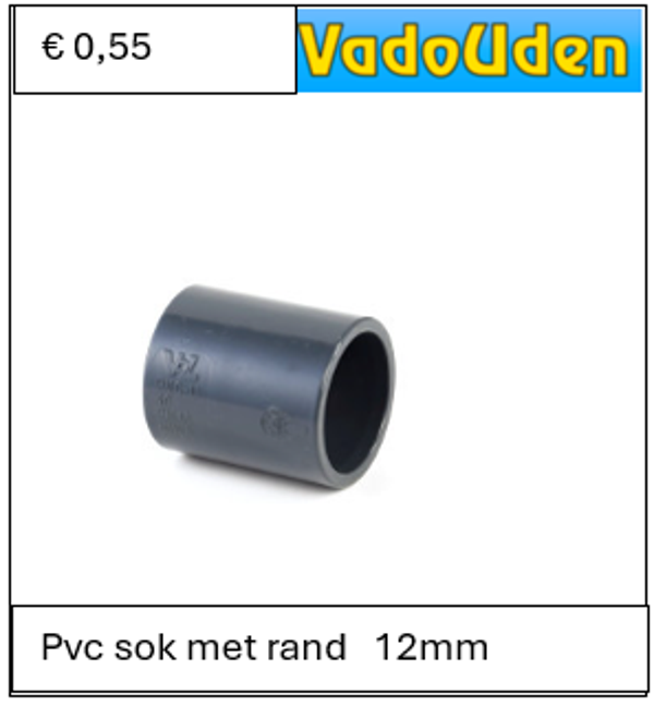 Pvc sok met rand   12mm