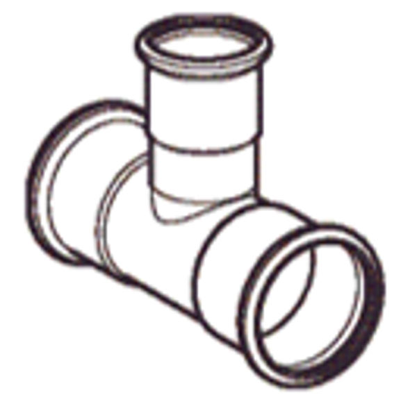 Koper pers verloop t-stuk 3 x pers