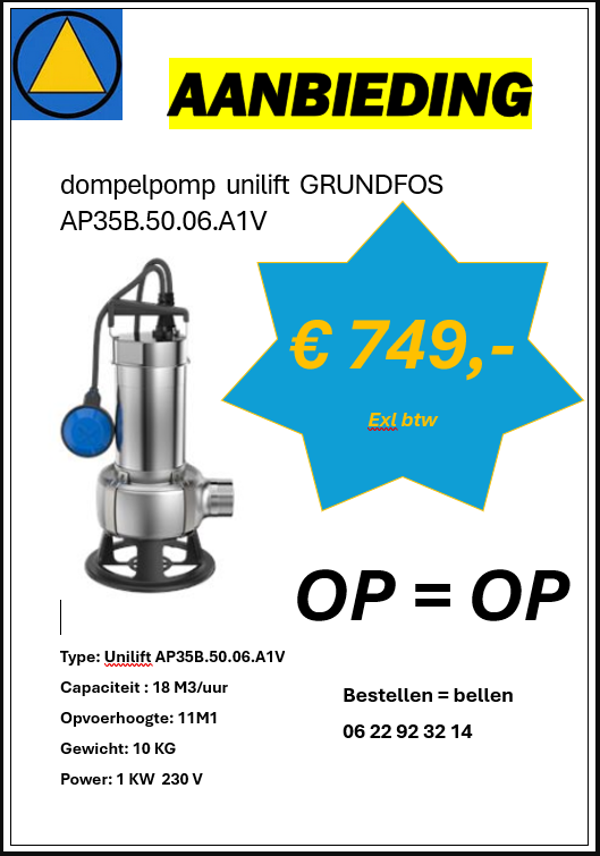 DOMPELPOMP UNILIFT GRUNDFOS AP35B.50.06.A1V