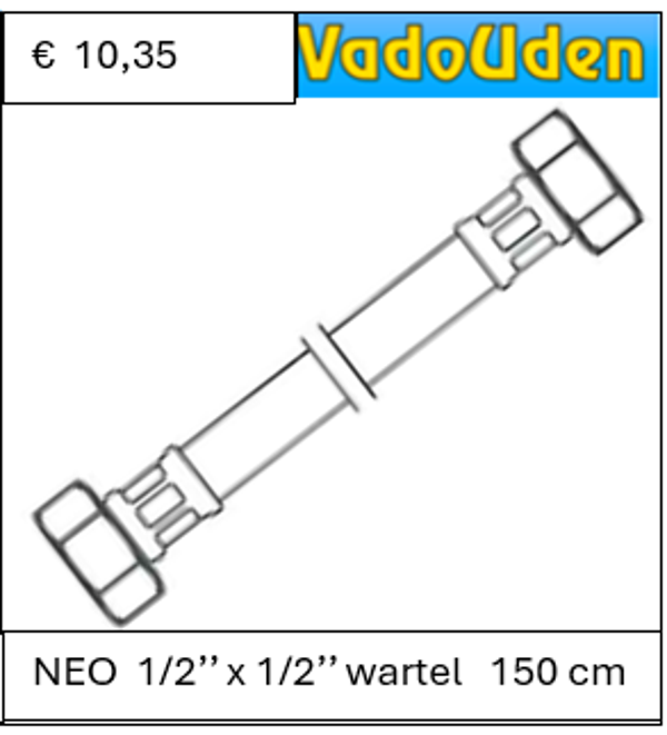 AANSLUITLANG NEO 1/2'' x 1/2'' wartel 150 cm