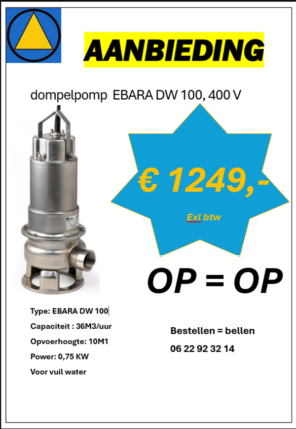 DOMPELPOMP EBARA DW 100,400 v