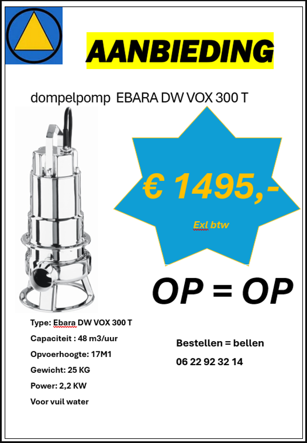 DOMPELPOMP EBARA DW VOX 300 T