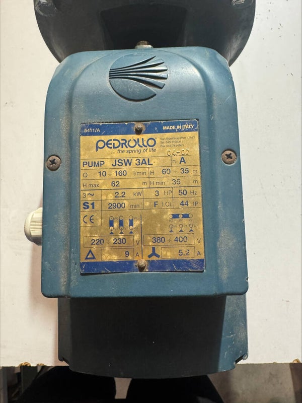 Pedrollo beregeningspomp JSW 3AL 400 volt (gebruikt)