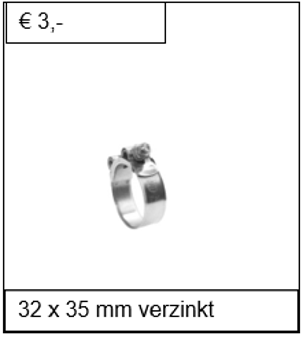 slangklem verzinkt 32 x 35 mm
