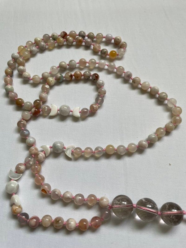Flower Agate, Moonstone and Rutilated Quartz