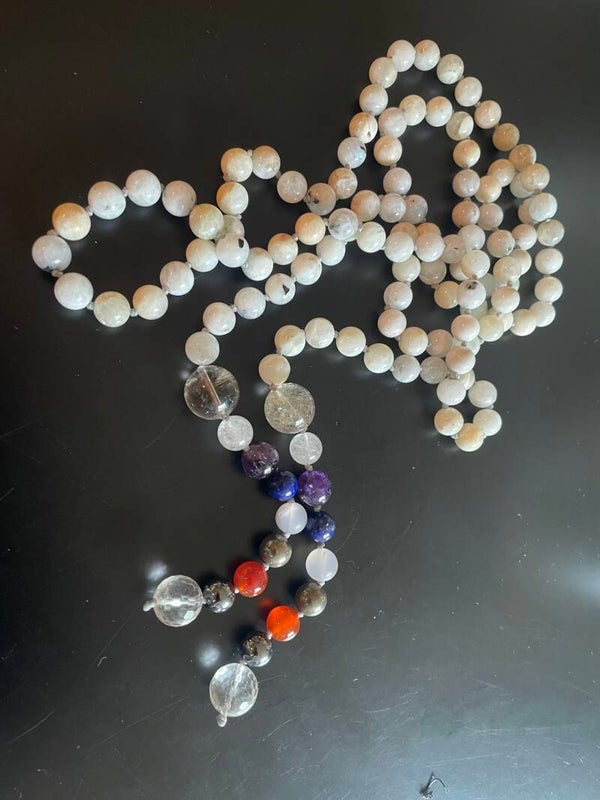 Moonstone Mala with Chakra Stones