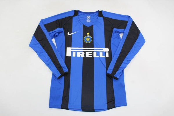 Inter Milan 2004/05 Long Sleeve Home Shirt - Adults Small to 2XL