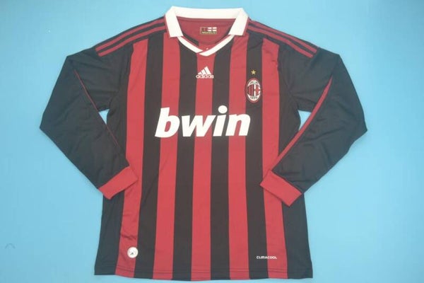 AC Milan 2009/10 Long Sleeve Home Shirt - Adults Small to 2XL