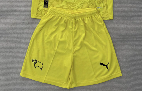 Derby County 2025/2026 Yellow Goalkeeper Shorts - Adults Small to 2XL